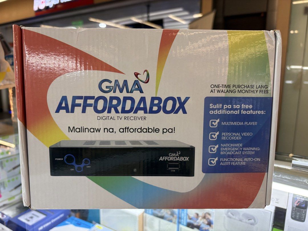 GMA AFFORDABOX (Category: TV Parts & Accessories) located in Taguig. Submitted by grassyyieeebeyb (Listing ID 1463848190, Image 1). Description: .