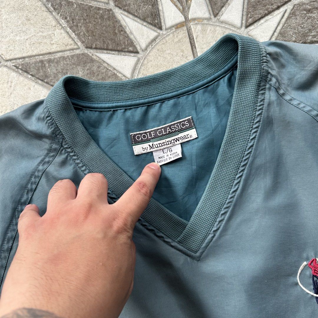 Golf Classics By Munsingwear Sweater (Category: Coats, Jackets and Outerwear) located in Binan City. Submitted by jotlog (Listing ID 1463875934, Image 2). Description: Width: 26 Length: 29 . Condition: 7/10 faded parts . Check pics for the details & condition of the item . Disclaimer: -Not affiliated with listed brands. All rights belong to their owners. .