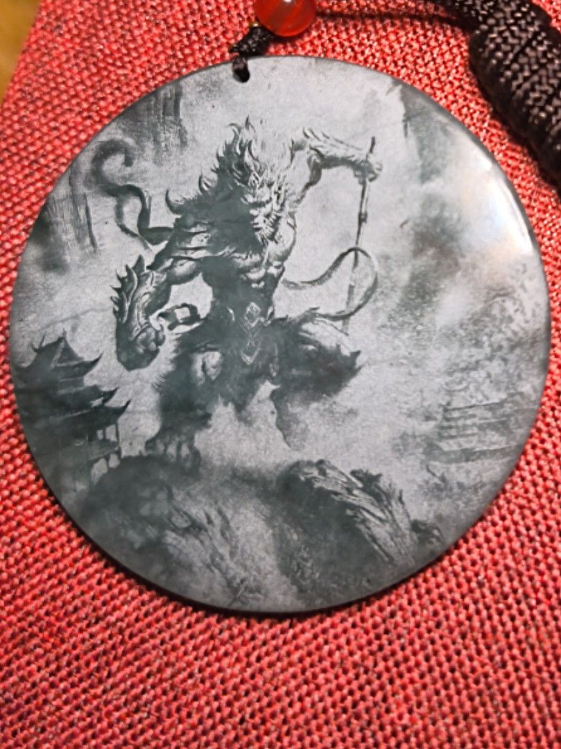 Grade A Jade Pendant with Monkey King Sun Wukong (Category: Jewelry) located in Manila. Submitted by greenshiba (Listing ID 1463754071, Image 2). Description: Laser engraved and does not fade. Good for attracting wealth and business. meetups San Juan or courier c/o buyer. payment method.
