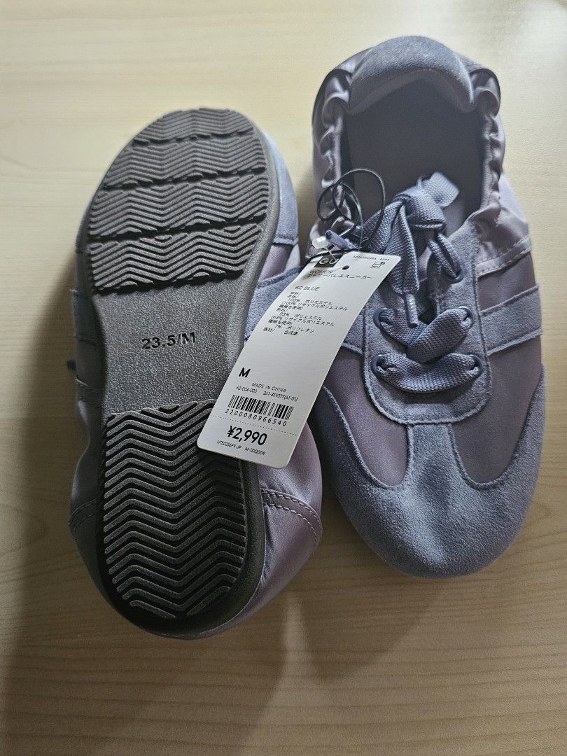GU Gathered Ballet Sneakers 23.5 (Category: Sneakers) located in Paranaque City. Submitted by mab.villareal (Listing ID 1463905665, Image 3). Description: GU Ballet Sneakers. Color: Blue. Size: 23.5cm Bought in Japan. Still with tag.