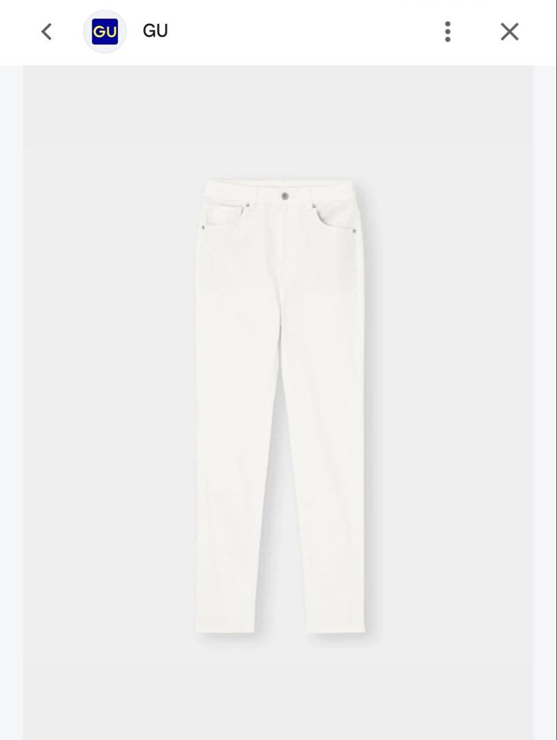 GU White Skinny Jeans (Category: Jeans) located in Cavite. Submitted by yakultjeni85475 (Listing ID 1463895899, Image 3). Description: - White skinny jeans from GU - Classic five-pocket style - Button and zip closure - Versatile staple for any wardrobe - Easy to dress up or down - Great for everyday wear.