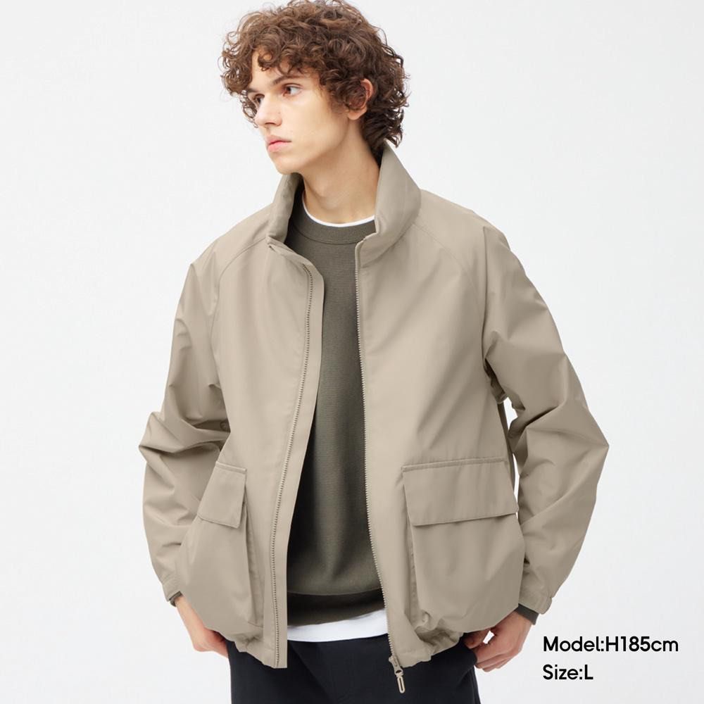GU Windproof Stand Collar Jacket (Category: Coats, Jackets and Outerwear) located in Manila. Submitted by limsanity03 (Listing ID 1463870362, Image 1). Description: - GU - Size: L - Beige - Features: Water-repellent fabric, Stand collar design, Two large front pockets, Adjustable cuffs - Ideal for: Everyday wear, light rain protection - ₱1,000 Each +sf - No issue.