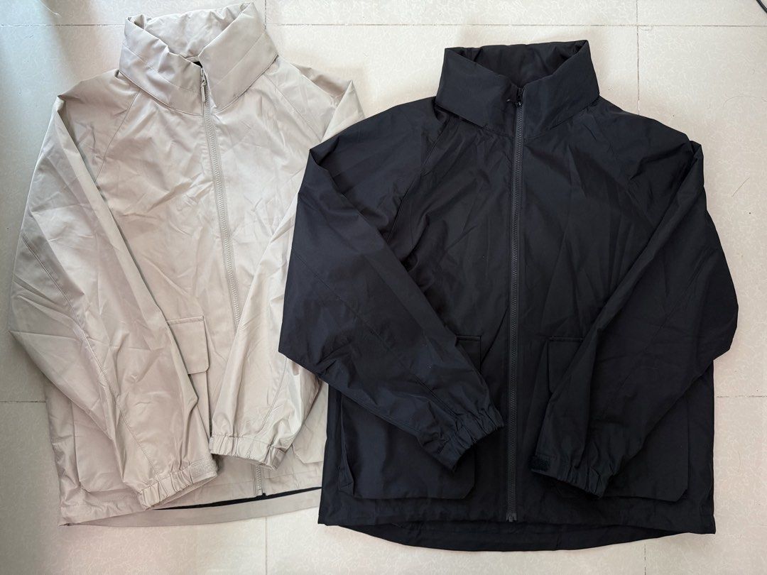 GU Windproof Stand Collar Jacket (Category: Coats, Jackets and Outerwear) located in Manila. Submitted by limsanity03 (Listing ID 1463870362, Image 3). Description: - GU - Size: L - Beige - Features: Water-repellent fabric, Stand collar design, Two large front pockets, Adjustable cuffs - Ideal for: Everyday wear, light rain protection - ₱1,000 Each +sf - No issue.