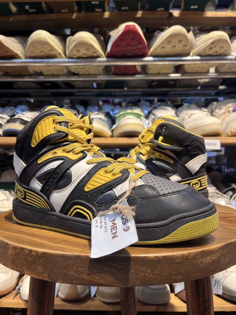 GUCCI BASKET HIGH BLACK DEMETRA YELLOW (Category: Casual Shoes) located in Baguio. Submitted by shoelux (Listing ID 1463754672, Image 1). Description: .