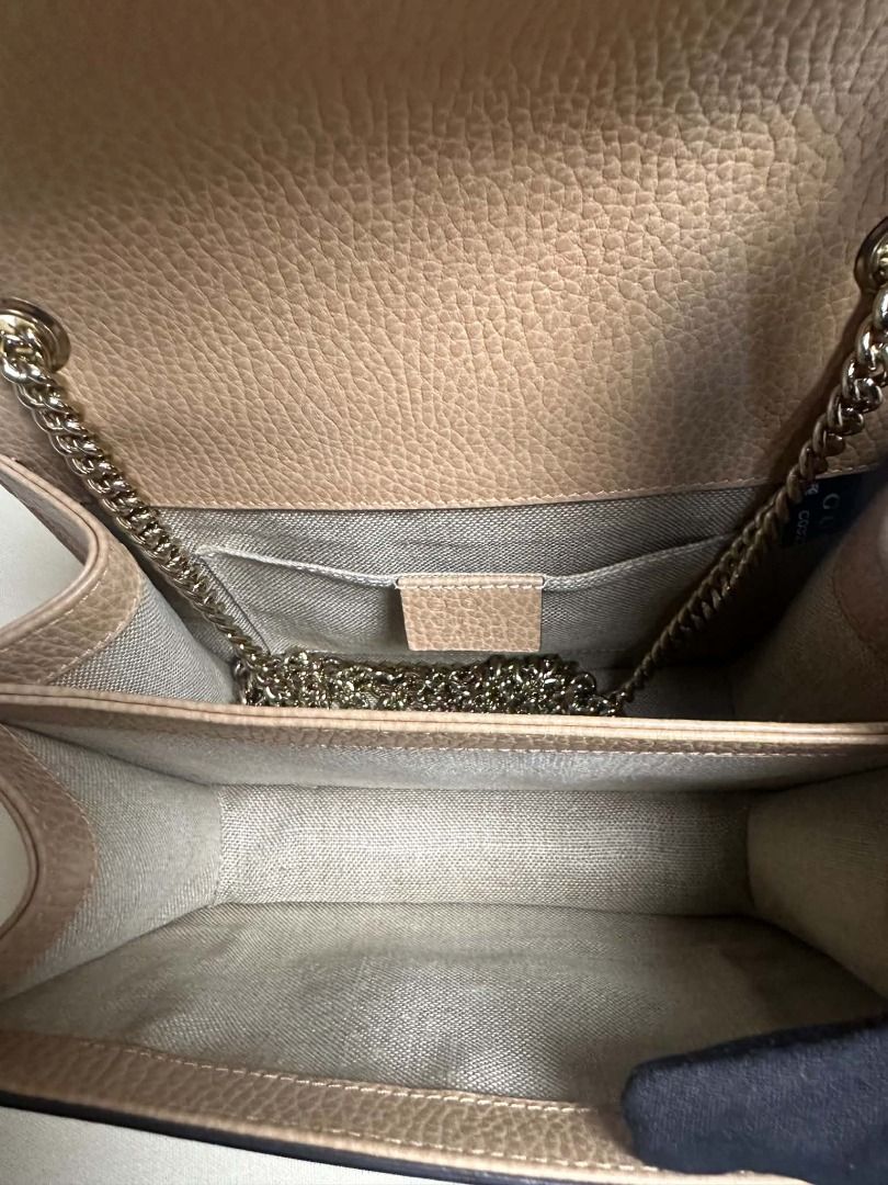 Gucci interlocking (Category: Luxury Bags & Wallets) located in Caloocan City. Submitted by anewchapterluxx (Listing ID 1463774075, Image 3). Description: INCLUSIONS: - certificate of authenticity - provided dust bag CONDITION: B+ Rank 8.5/10 (Good Condition) - Color: Beige/Nude - Versatile: Ideal for evenings out or everyday use.