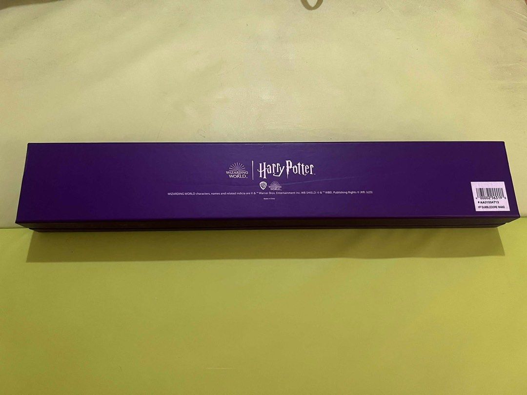 Harry Potter Dumbledore Wand with Box (Category: Western Merchandise) located in Manila. Submitted by cosmicriver.212058 (Listing ID 1463895556, Image 3). Description: - Authentic Dumbledore wand from the Wizarding World - Comes in original Harry Potter box - Features intricate, detailed design - Ideal for Harry Potter fans and collectors - Box is purple with gold lettering - Selling as is Original price 3200 .