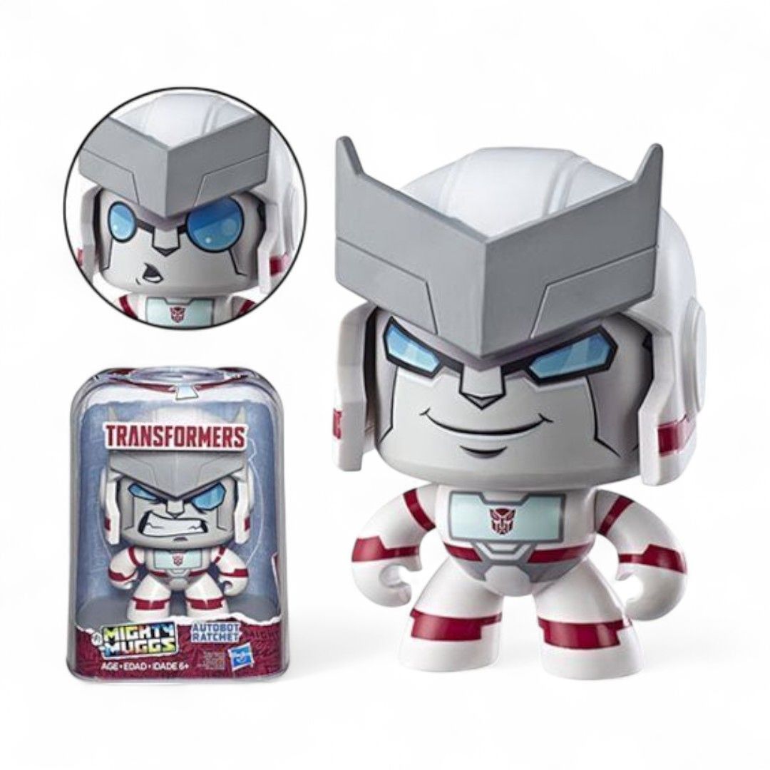 Hasbro Mighty Muggs Transformers Ratchet Action Figure (Category: Action & Battle Toys) located in Pasig City. Submitted by kumiko08 (Listing ID 1463926160, Image 2). Description: Hasbro Mighty Muggs Transformers Ratchet Action Figure 📌 brand new in plastic storage 📌 plastic storage may have some scratches from storage and shipping 📌 authentic product by Hasbro Features & details 📌 3 different facial expressions 📌 press down on head to chang