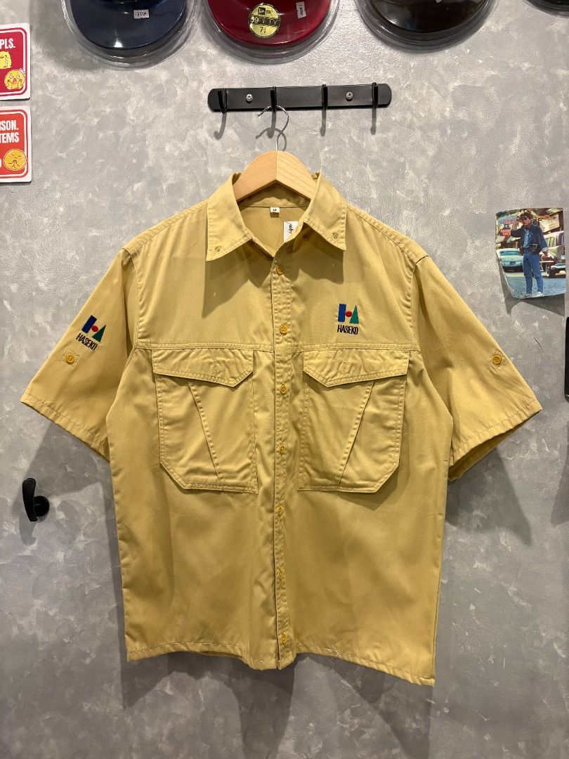 Haseko Japanese Workwear (Category: Tshirts & Polo Shirts ) located in Quezon City. Submitted by outofhabits_store (Listing ID 1463841236, Image 1). Description: Size: Medium Width: 21.5 inches Length: 25 inches Buy 2 items worth 600 pesos and get them for 1,000 Payment method: GCash Shipping options (shouldered by buyer): J&T 3-7 days, Lalamove or Grab within the day Location: Quezon City Please manage your expectations as this item is not brand