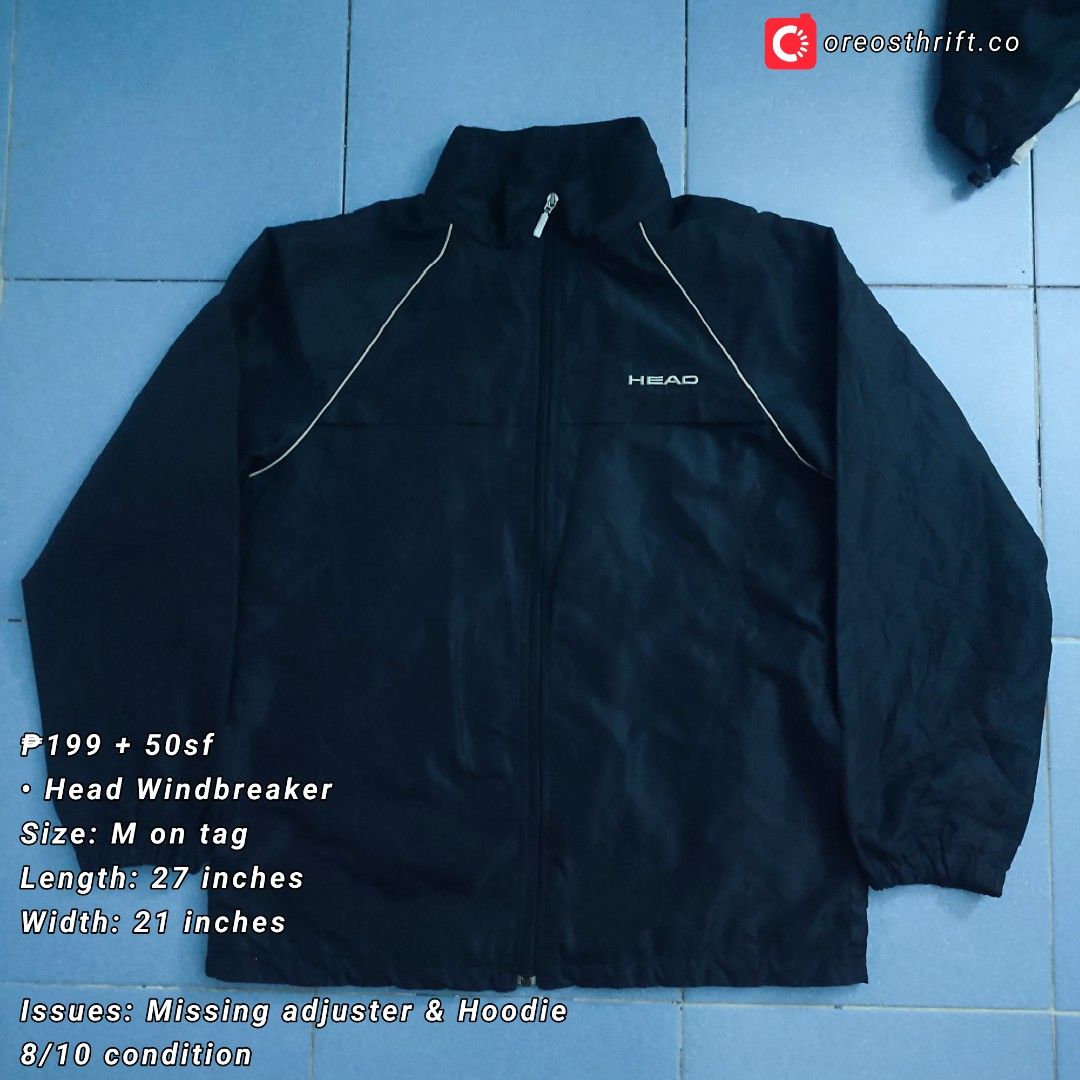 HEAD Windbreaker | Clean Black Jacket (Category: Coats, Jackets and Outerwear) located in Santa Cruz. Submitted by oreosthrift.co (Listing ID 1463847196, Image 1). Description: PRELOVED CLOTHING † handpicked & carefully selected quality pieces • affordable prices DM to claim 📩.