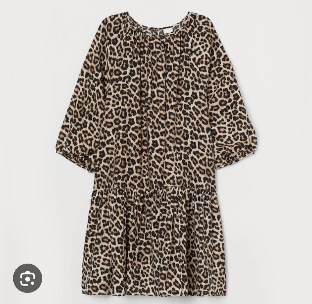 H&M Leopard Print Tiered Midi Dress (Category: Dresses) located in Manila. Submitted by PrinceDani.Clothing (Listing ID 1463817554, Image 2). Description: h&m leopard print midi dress small on tag large fit 26in width 30in length excellent condition .