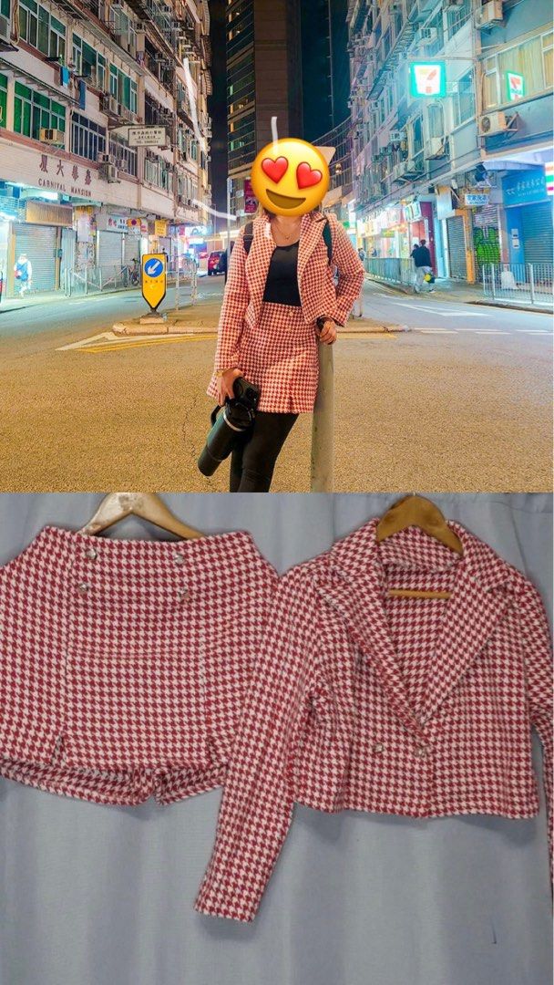 Houndstooth longsleeves and skort coordinates (Category: Sets or Coordinates) located in Cainta. Submitted by vestito_bestida (Listing ID 1463930194, Image 1). Description: Used once. .