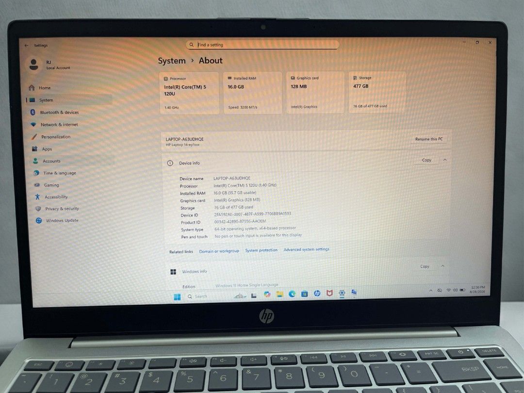 HP Laptop (Category: Laptops & Notebooks) located in Silang. Submitted by juyjuylore41942 (Listing ID 1463801074, Image 3). Description: HP Laptop 14 (Intel Core 5 / 16GB RAM / 512GB SSD) - LIKE NEW! 🔥 • RFS: Need emergency funds. Binili sana for VA work kaso 'di nagamit kase 'di nagtuloy-tuloy sa client. • Status: Stock lang sa bahay, napaka-infrequent ng gamit. Parang bumili ka ng bago! SPECS: HP Laptop 14-ep1144TU Intel Core 5 120U Processor 