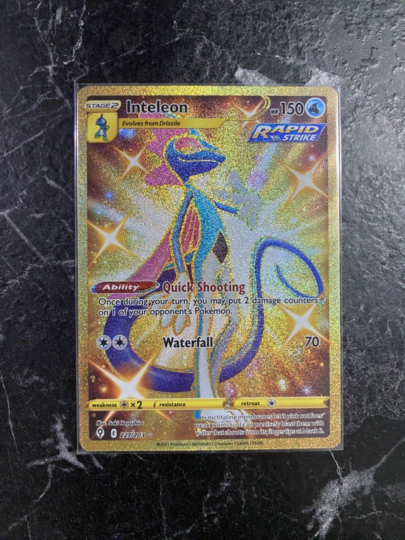 Inteleon Secret rare 227/203 - Evolving skies (Category: Raw Singles) located in Makati City. Submitted by choylazcano (Listing ID 1463768195, Image 1). Description: .