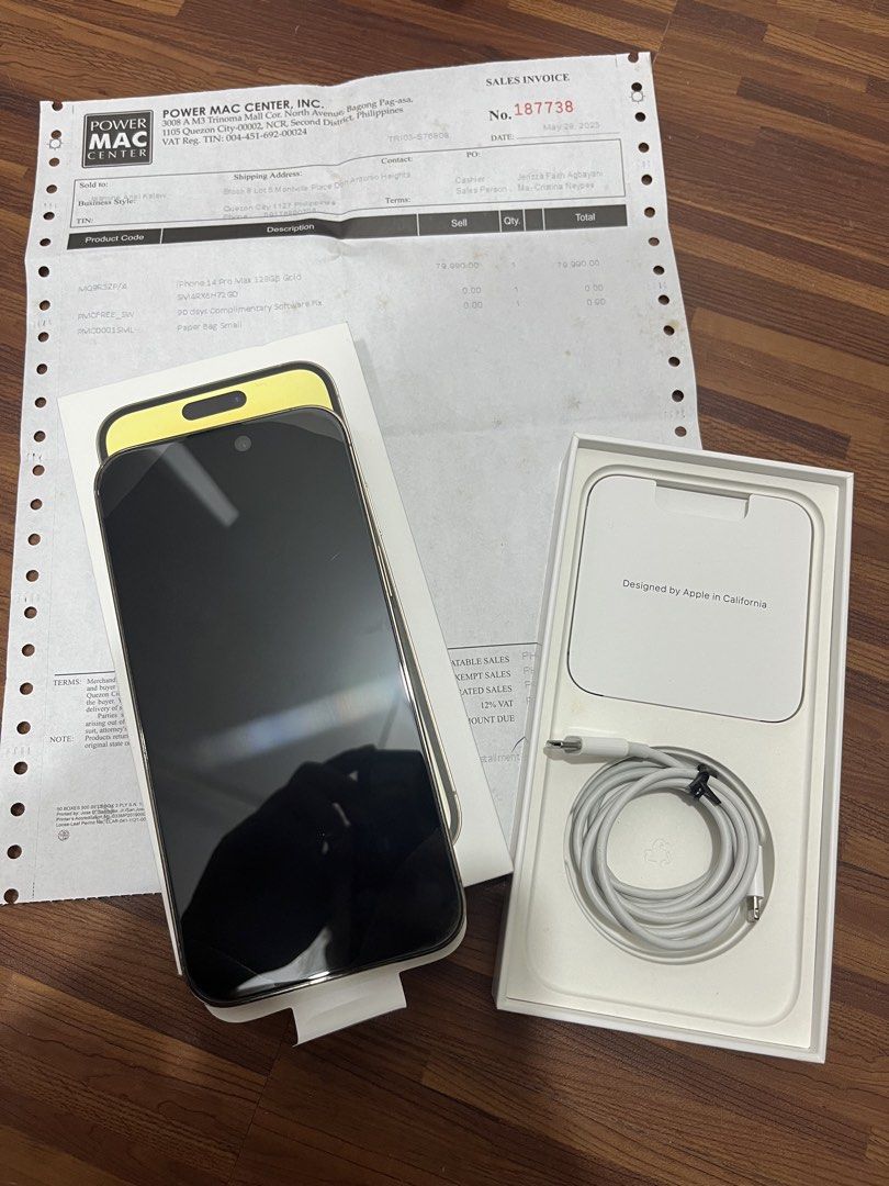 IPHONE 14 PRO MAX 128GB (Category: iPhone 14 Series) located in Quezon City. Submitted by hellosydney78 (Listing ID 1463779650, Image 1). Description: Lady Owned 128gb Iphone 14 Pro Max 78% Battery Health Bought at Powermac Center SM NORTH EDSA (with receipt) Complete inclusions No dents Meet-up okay .