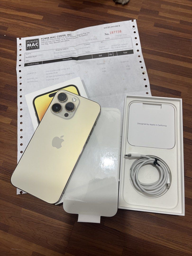 IPHONE 14 PRO MAX 128GB (Category: iPhone 14 Series) located in Quezon City. Submitted by hellosydney78 (Listing ID 1463779650, Image 2). Description: Lady Owned 128gb Iphone 14 Pro Max 78% Battery Health Bought at Powermac Center SM NORTH EDSA (with receipt) Complete inclusions No dents Meet-up okay .