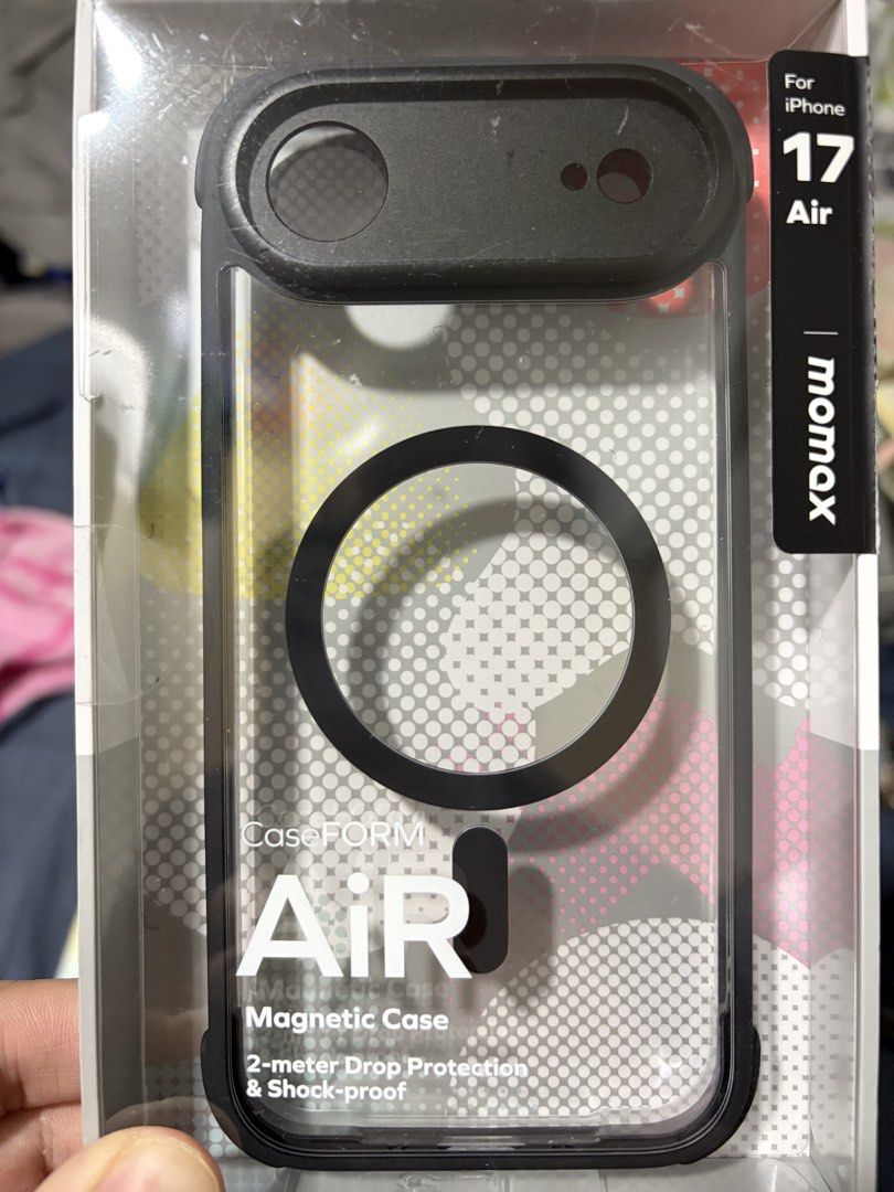 Iphone 17 Magsafe Case & Camera Lens Protector (Category: Cases & Sleeves) located in Quezon City. Submitted by pgm929 (Listing ID 1463883934, Image 2). Description: Momax Magsafe Case for Iphone 17 AIR GlassPro+ Camera Lens Protector / Cover For Sale 1000 only If sold separately: Case - P750 (Orig Price: P1,490) Camera Lens Cover - P500 (Orig Price: P690) Meet-up: Vertis North / Trinoma Delivery: Lalamove/Grab (to be shouldered by the buyer) Mod