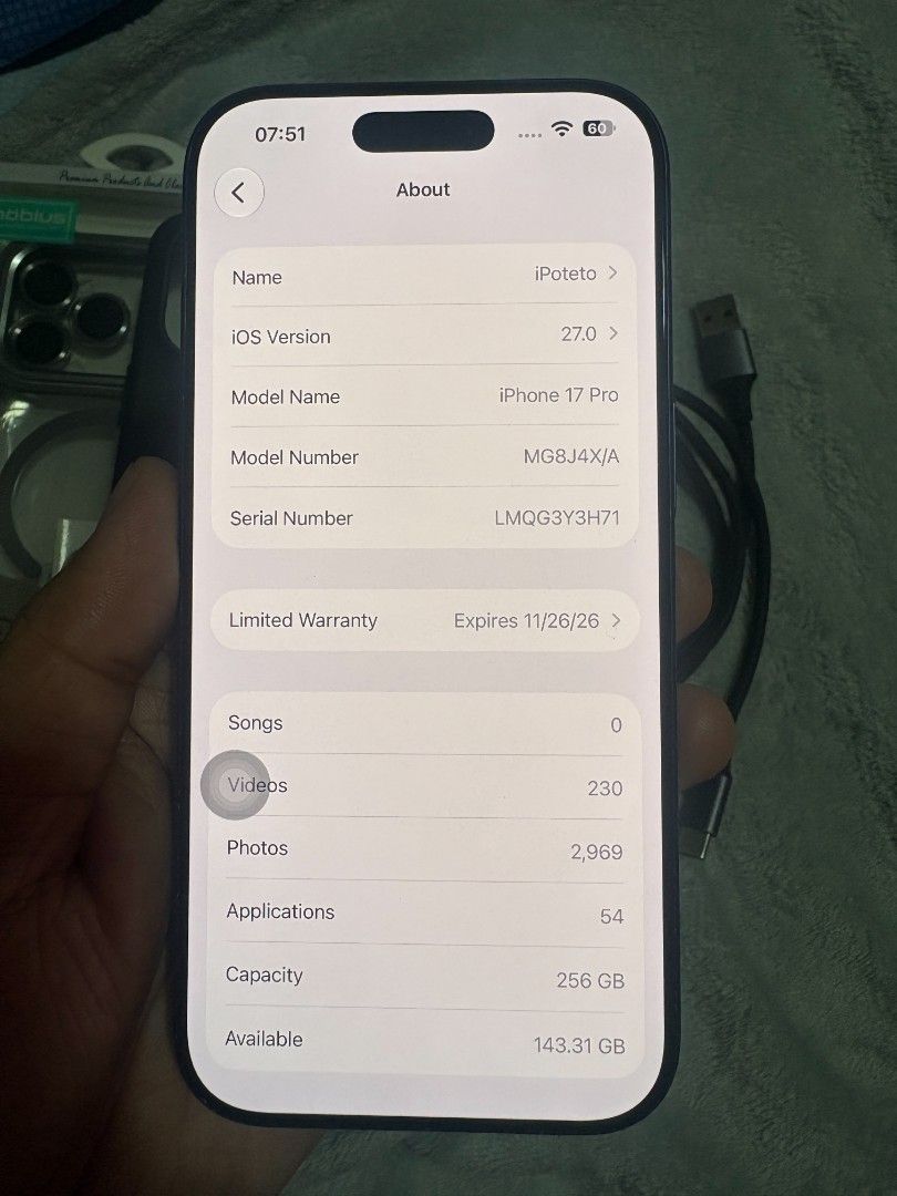 iPhone 17 Pro 256gb (Category: iPhone 17 Series) located in Paranaque City. Submitted by ejejej999 (Listing ID 1463742660, Image 2). Description: For Sale Only iPhone 17 Pro Deep Blue color 256gb 100% battery health 67 cycle count Factory Unlocked/Openline Face id and true tone working NO ISSUE aside from paint chips Inclusions: unit, cases and replacement cord only NO BOX 54k fix Auto pass sa mga barat Pick up dito samin or meet up Parañaque are