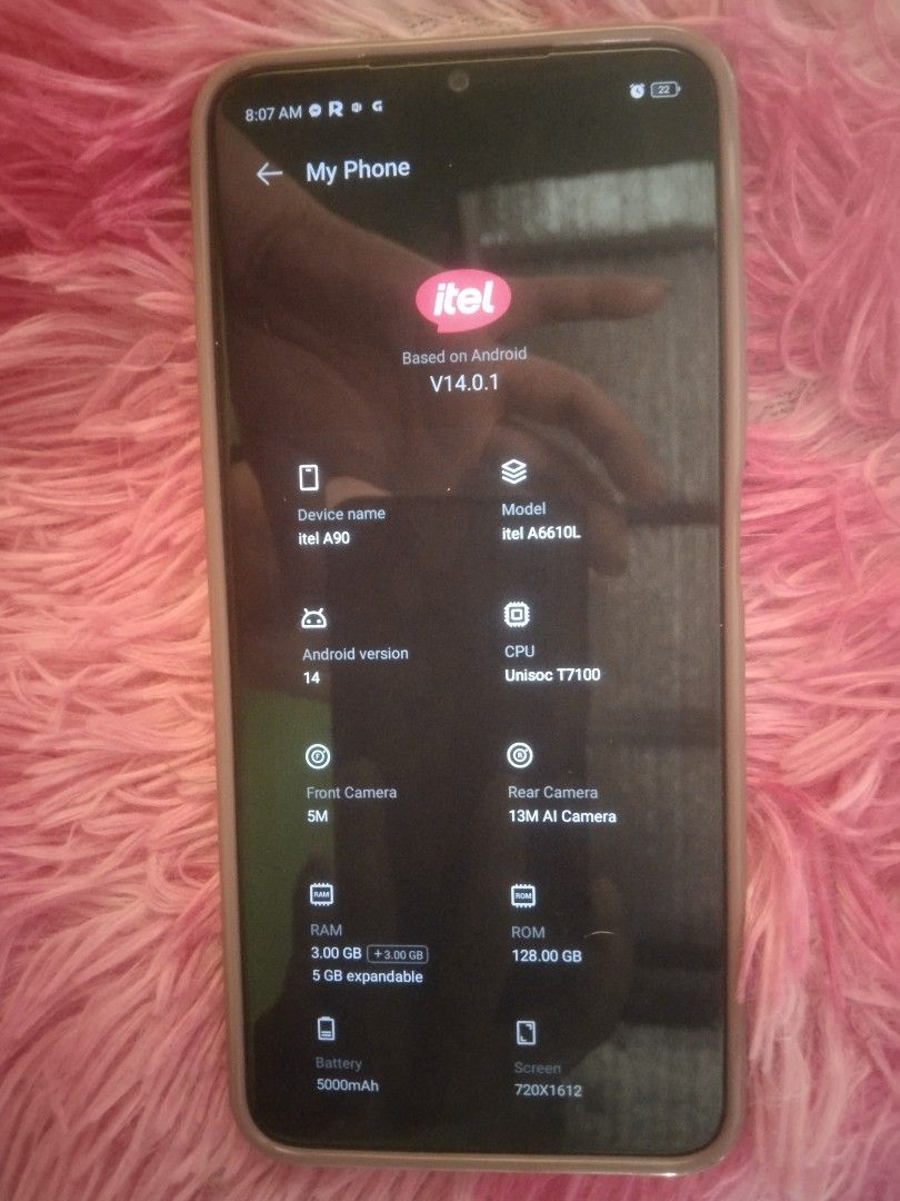 Itel a90 128gb (Category: Android Others) located in Manila. Submitted by epicmoon.e33a52 (Listing ID 1463936925, Image 1). Description: rush Itel a90.lady owner makinis no history refer no issues . reason: need lang ng cash pang pa check up po kay baby.
