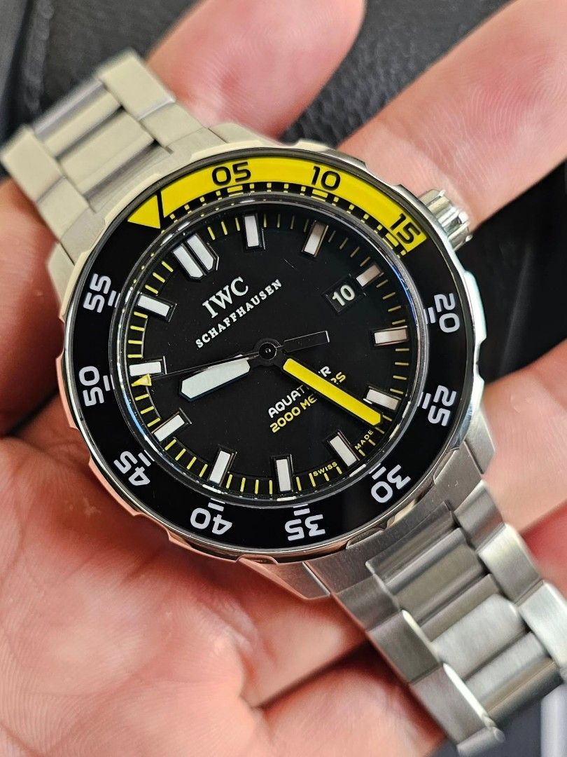 IWC AQUATIMER AUTOMATIC 2000 (Category: Luxury Watches) located in Makati City. Submitted by timeless_watches_ph (Listing ID 1463800240, Image 1). Description: Ref. No. IW356808 SRP around 350k Registered at IWC website 9.0/10 ratings. (Mint Condition) W/ presentation box and manual. Swissmade Lumed Bezel Automatic 44 mm case diameter 7 inches wrist size Black dial Water Resistant Open for authentication.