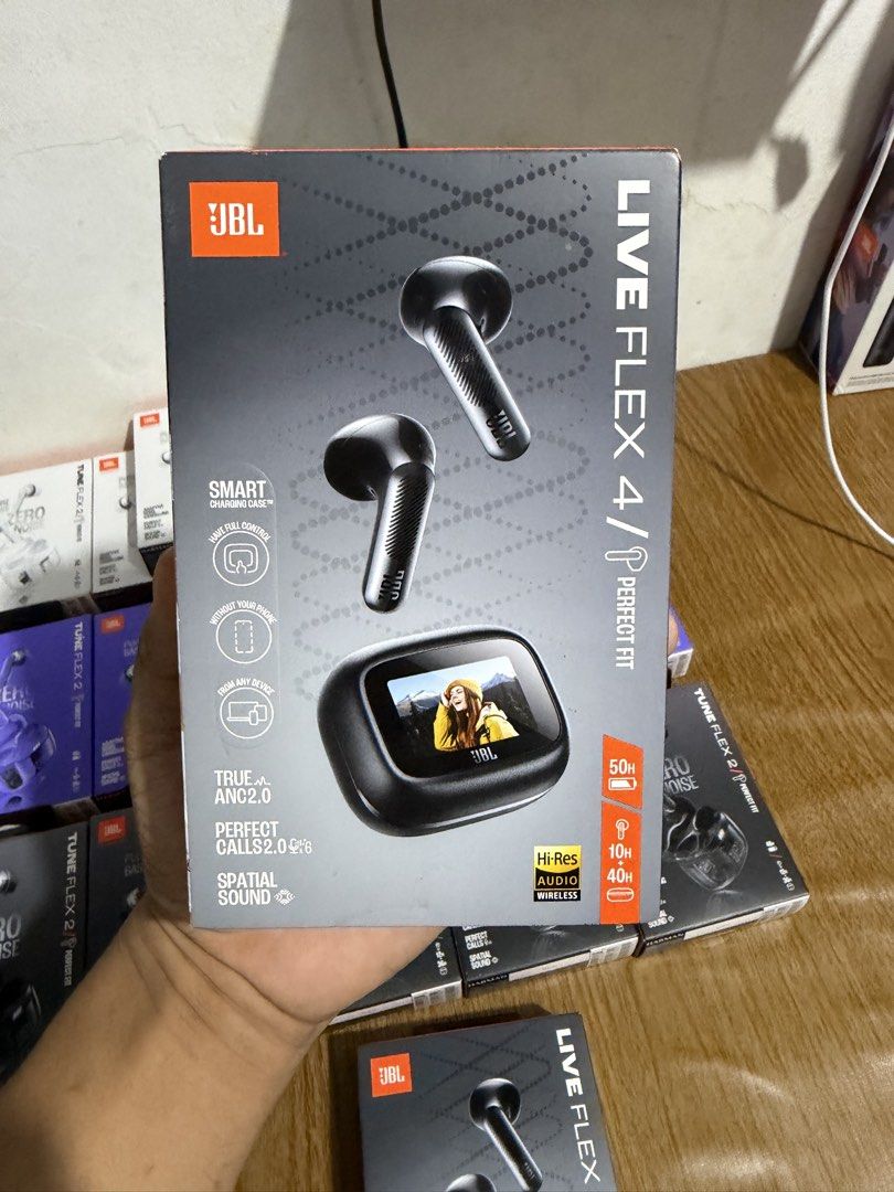 JBL LIVE FLEX 4 (Category: Earphones) located in Quezon City. Submitted by jhaybl (Listing ID 1463935002, Image 1). Description: 🔥 JBL LIVE BEAM 4 — AVAILABLE! 🔥 🔥 JBL LIVE BEAM 4 — AVAILABLE! 🔥 🎧 JBL LIVE BEAM 4 💥 ₱6,000 ONLY! 🏷️ SRP: ₱12,499 📦 BRAND NEW & SEALED! ✨ Premium sound quality ✨ True ANC 2.0 ✨ Spatial Sound ✨ Perfect Call 2.0 ✨ Hi-Res Audio Wireless ✨ Smart Charging Case with display 🔥 HALOS HALF PRICE! Perfect pang-araw-araw