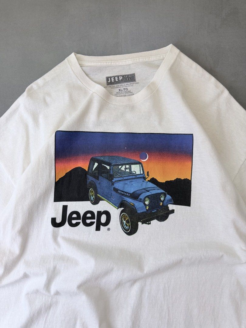 Jeep Sunset tee shirt (Category: Tshirts & Polo Shirts ) located in Santa Rosa. Submitted by arvintage.ph (Listing ID 1463844844, Image 2). Description: Tagged: XL on tag Width 24.5” | Length 33.5” Condition: Great condition Issue(s): -.