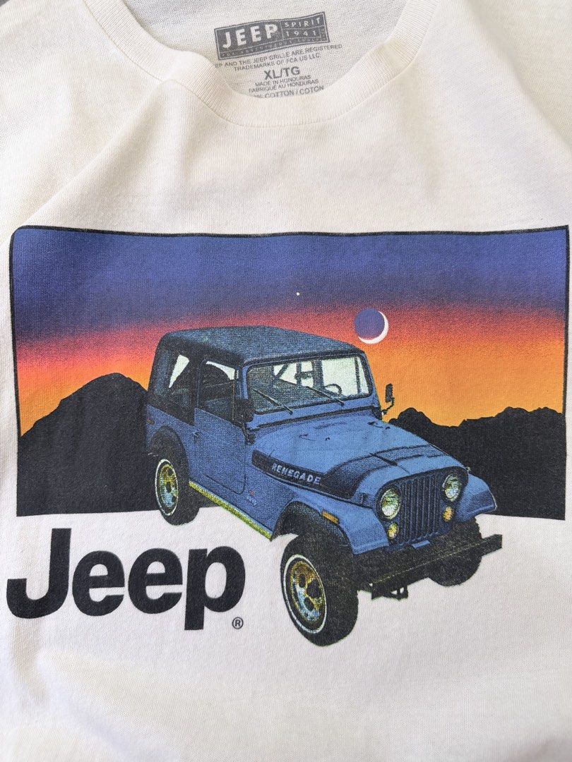 Jeep Sunset tee shirt (Category: Tshirts & Polo Shirts ) located in Santa Rosa. Submitted by arvintage.ph (Listing ID 1463844844, Image 3). Description: Tagged: XL on tag Width 24.5” | Length 33.5” Condition: Great condition Issue(s): -.