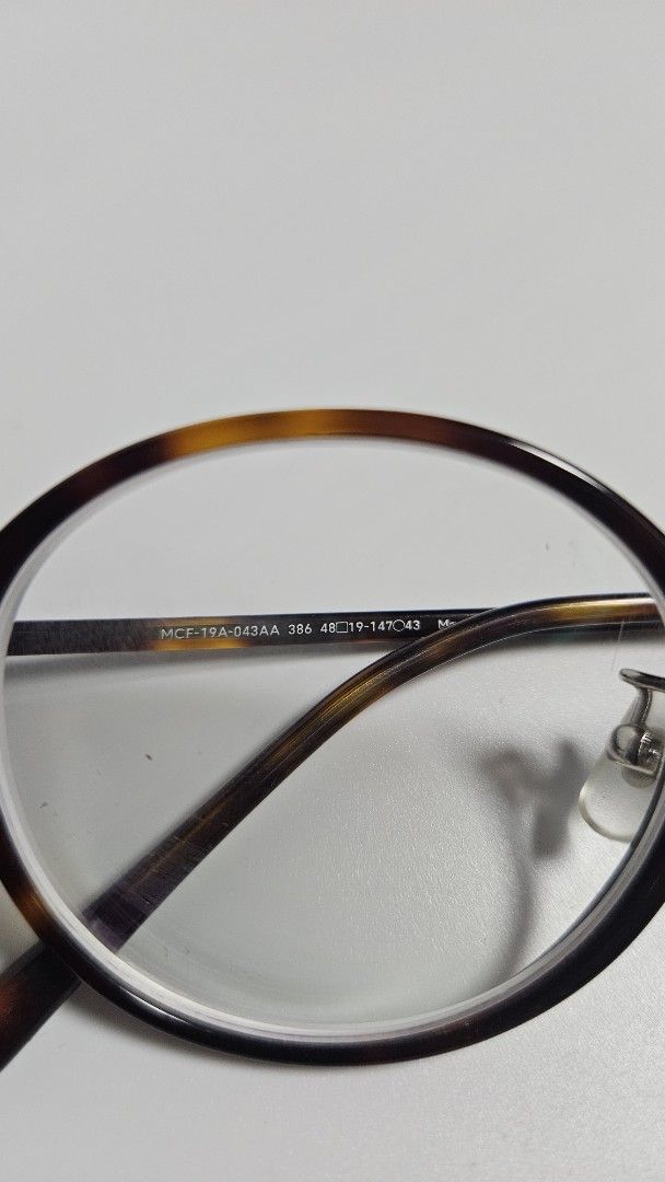 JINS Eyeglasses Tortoiseshell Round Frame MCF-19A-043AA (Category: Sunglasses & Eyewear) located in Alfonso. Submitted by jbcamet (Listing ID 1463823982, Image 2). Description: - Brand: JINS - Style: Round Tortoiseshell Eyeglasses - Model: MCF-19A-043AA - Frame Size: 48-19-147 - Origin: Designed in Tokyo - Lenses: Clear, ready for prescription - Condition: Great for everyday wear - Reason for Selling: No longer fits face shape.