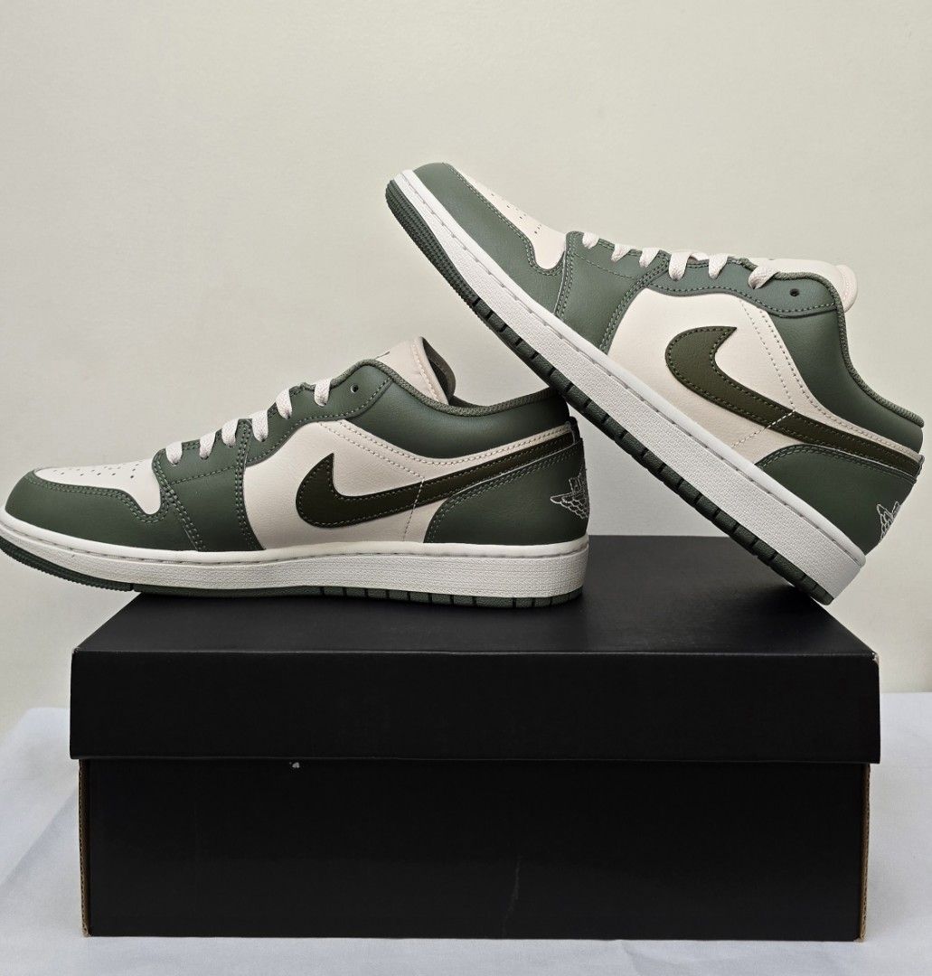 Jordan 1 Low (Category: Sneakers) located in Baguio. Submitted by Tyco10 (Listing ID 1463790153, Image 2). Description: - Authentic Air Jordan 1 Low sneakers - Colorway: Vintage Liche/Medium Olive - Size: US 9.5 - Includes original box Negotiable .