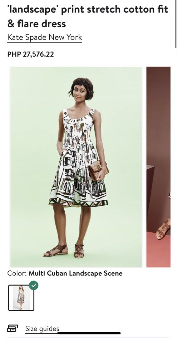 Kate Spade Multi Cuban Landscape Printed Dress (Category: Dresses) located in Cebu City. Submitted by stylingtrends.coll (Listing ID 1463752853, Image 2). Description: - Like new no flaws - Unique multi Cuban landscape print - Flattering fit and flare silhouette - Comfortable stretch cotton fabric - Convenient back zipper closure - Versatile for casual outings or special events - Retails P27,576 Size: Small-Med.