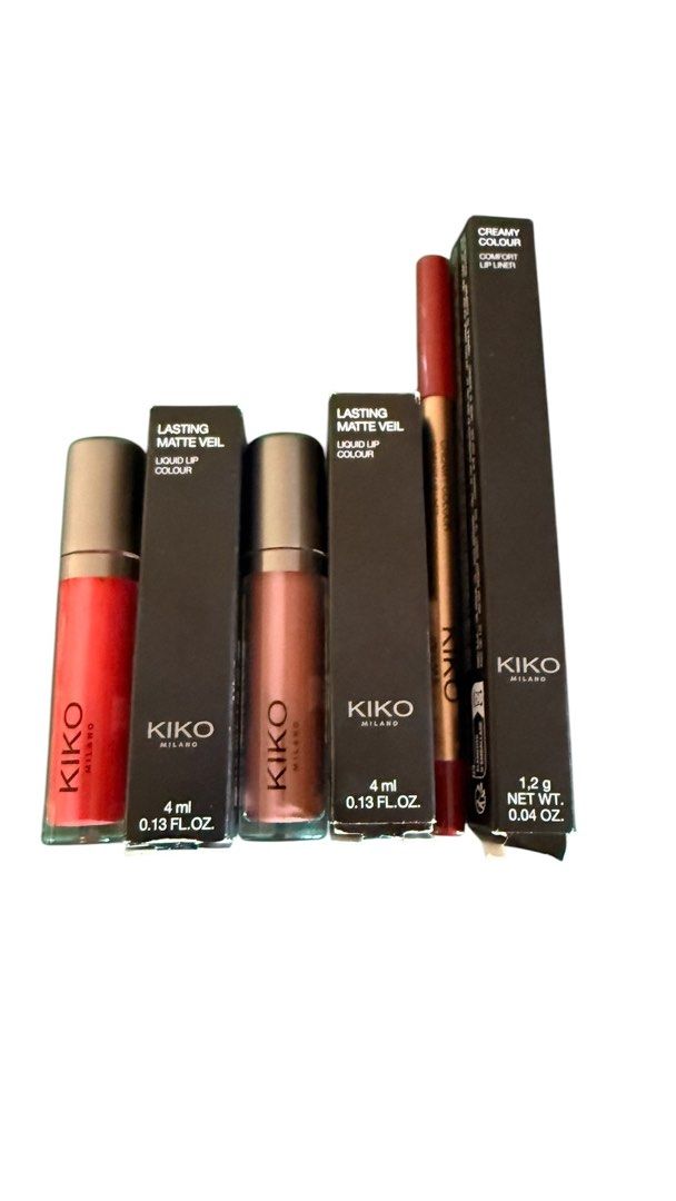 KIKO MILANO (Category: Makeup) located in Mauban. Submitted by daechwitallyv.epilogue (Listing ID 1463911444, Image 2). Description: 💄 KIKO MILANO LIP PRODUCTS ✨ 🇬🇧 Personally bought in Southampton, UK 🇬🇧 Decluttering my KIKO Milano lippies! 💋 Almost new pa lahat — the liquid lip products were only used once for arm swatching to check the actual shades, then properly sanitized after. The lip liner is completely BRAND NEW & UNUSED. ✨ 💄 KIKO