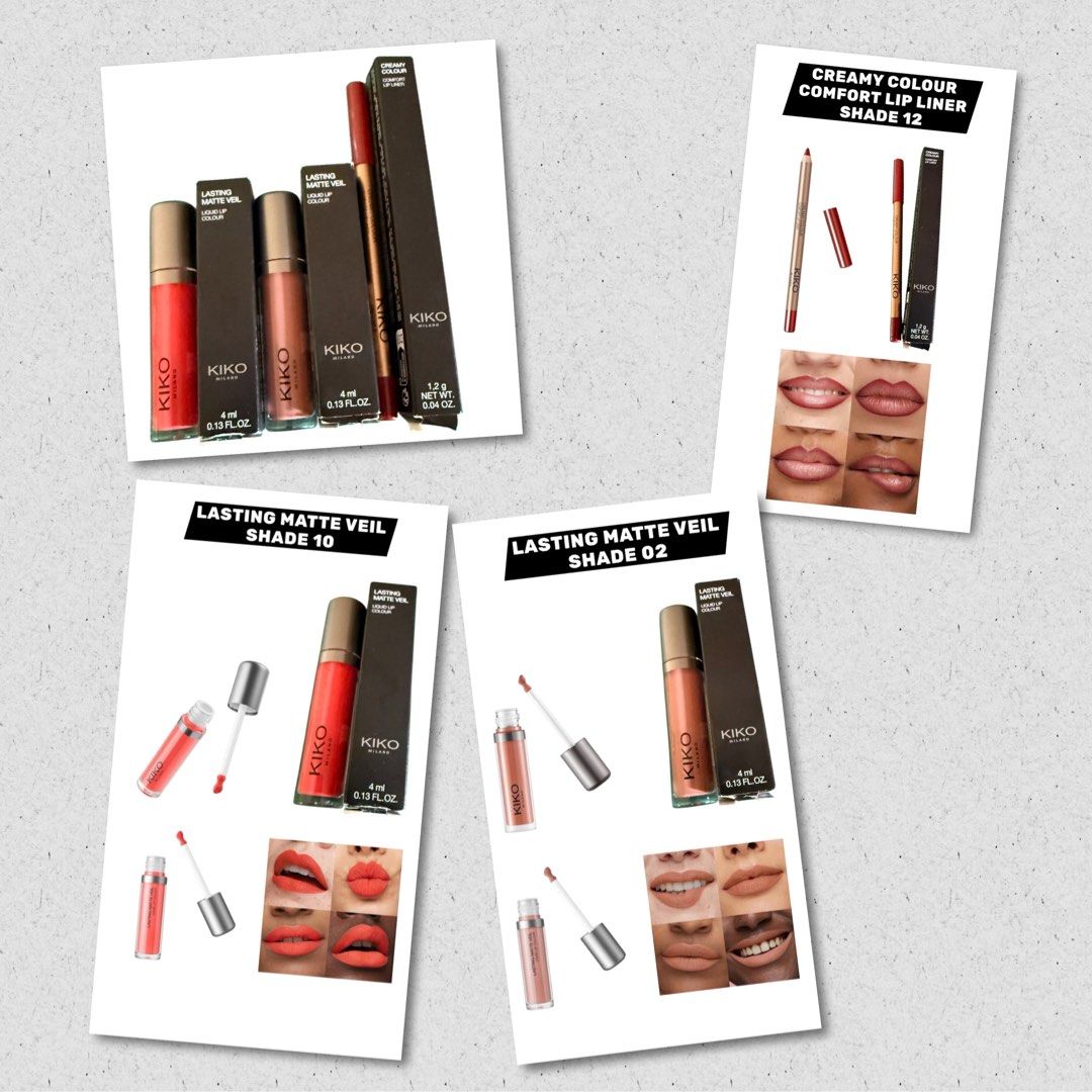 KIKO MILANO (Category: Makeup) located in Mauban. Submitted by daechwitallyv.epilogue (Listing ID 1463911444, Image 1). Description: 💄 KIKO MILANO LIP PRODUCTS ✨ 🇬🇧 Personally bought in Southampton, UK 🇬🇧 Decluttering my KIKO Milano lippies! 💋 Almost new pa lahat — the liquid lip products were only used once for arm swatching to check the actual shades, then properly sanitized after. The lip liner is completely BRAND NEW & UNUSED. ✨ 💄 KIKO