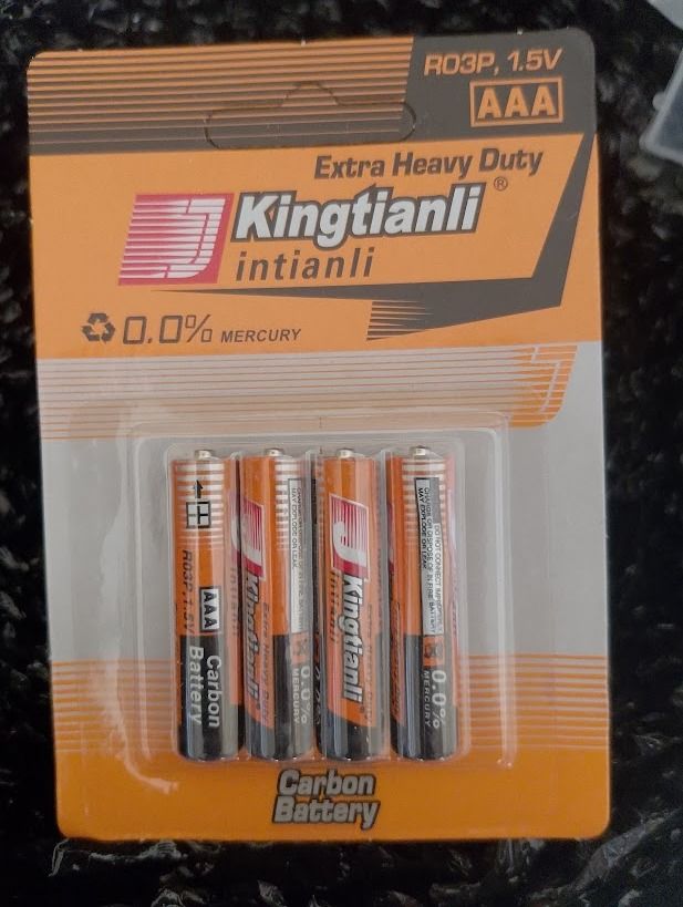 Kingtianli AAA Carbon Batteries (4-pack) (Category: Batteries & Chargers) located in Quezon City. Submitted by susmaryosep1 (Listing ID 1463852443, Image 2). Description: - 4-pack Kingtianli AAA Carbon Batteries - Extra Heavy Duty Performance - 1.5V Power Output - 0% Mercury Content - Dependable power for everyday electronics - Please check photos for more details 150.