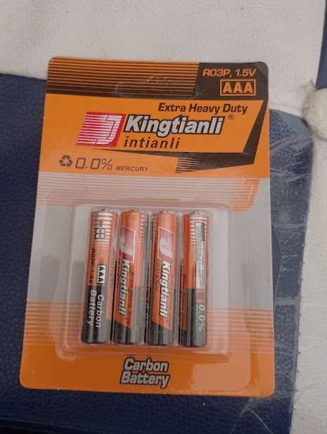 Kingtianli AAA Carbon Batteries (4-pack) (Category: Batteries & Chargers) located in Quezon City. Submitted by susmaryosep1 (Listing ID 1463852443, Image 1). Description: - 4-pack Kingtianli AAA Carbon Batteries - Extra Heavy Duty Performance - 1.5V Power Output - 0% Mercury Content - Dependable power for everyday electronics - Please check photos for more details 150.