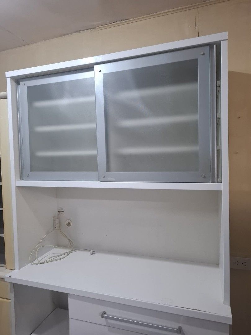 Kitchen Cupboard Hutch Cabinet (Category: Shelves, Cabinets & Racks) located in Quezon City. Submitted by dannikkishoppe2 (Listing ID 1463822282, Image 3). Description: Kitchen Cupboard Hutch Cabinet ‼️₱14500‼️ Please manage your expectations as there might be minimal flaws. Color may vary due to lighting, it may appear darker or lighter in person. Check photos first before buying. Please refrain from purchasing if you are particular about USED i