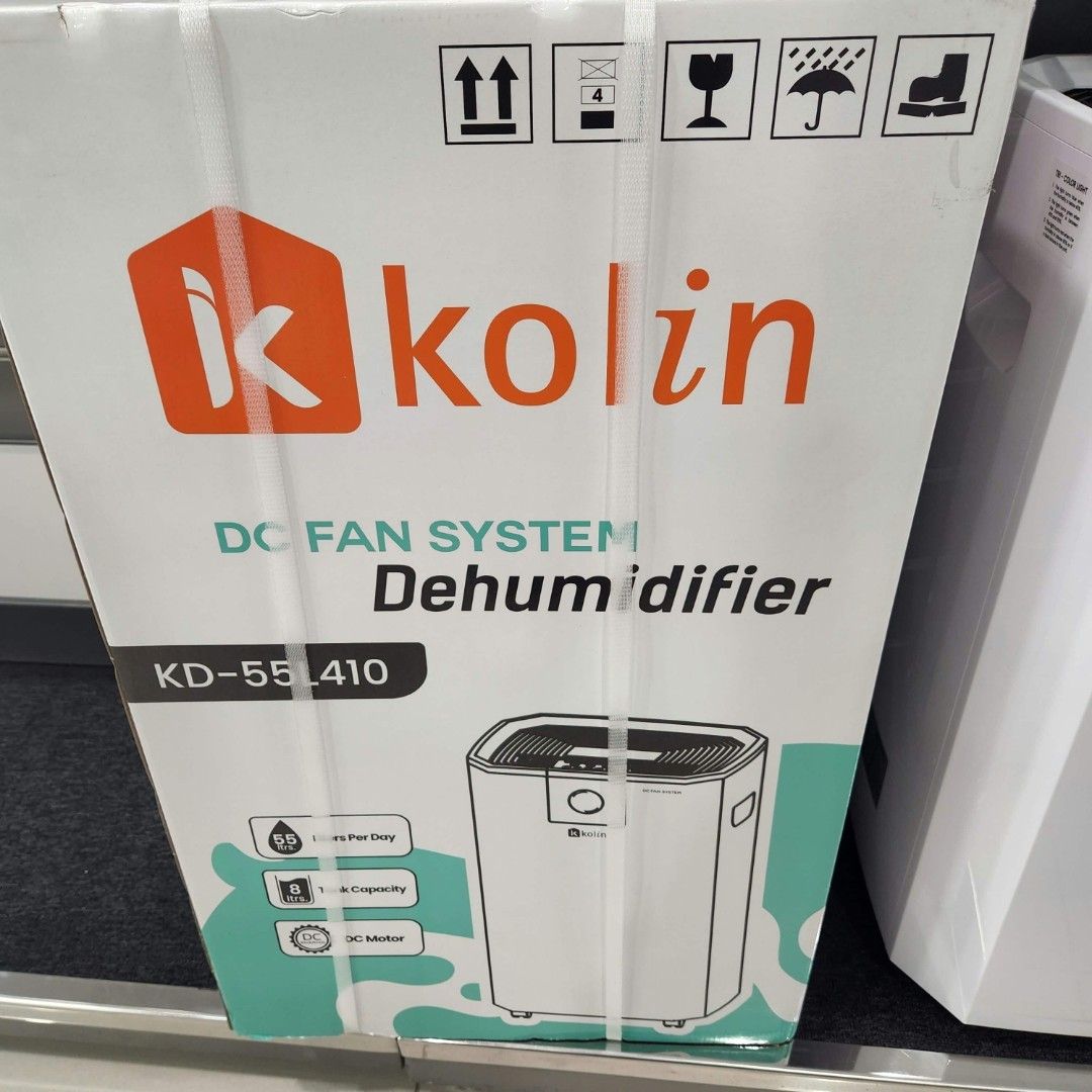 Koln DC Fan System Dehumidifier KD-55 410 (Category: Air Purifiers & Dehumidifiers) located in Makati City. Submitted by maxalvin011520 (Listing ID 1463796605, Image 3). Description: KOLIN DEHUMIDIFIER 55 LITERS MODEL:KD-55L410 SRP:25,695❌ Cash payment:20990✅ Features ▪️ INVERTER ▪️DC System Technology ▪️ Compressor Protection ▪️55L Moisture Removal ▪️8Liters water tank capacity ▪️3 mode buttons ▪️Tri- color light Indicator ▪️3 Drainage ways ▪️tw