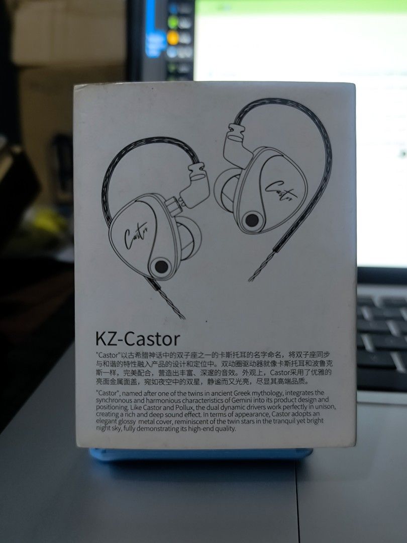 KZ Castor Harman Target w/ bass (Category: Earphones) located in Muntinlupa City. Submitted by narymadine_ (Listing ID 1463931432, Image 2). Description: - KZ Castor earphones - Inspired by Greek mythology (Castor & Pollux) - Glossy metal cover with twin star design - Dual dynamic drivers for synchronized and harmonious sound - Rich and deep sound effect - High-end quality Issue: needs cleaning Hindi swak yung wire na nabili ko, but still working