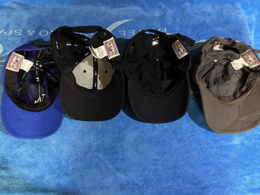 LA Dodgers & NY Yankees Baseball Caps Bundle (Category: Caps & Hats) located in Cebu City. Submitted by monflor (Listing ID 1463819243, Image 3). Description: - Bundle of 4 baseball caps - Includes 2 LA Dodgers caps (1 black, 1 royal blue) - Includes 1 New York Yankees cap (black) - Includes 1 LA Dodgers cap (grey) - All caps feature adjustable straps - Perfect for any baseball fan! Good condition Prices each Black 650 blue 600 grey 550 Pm for mo