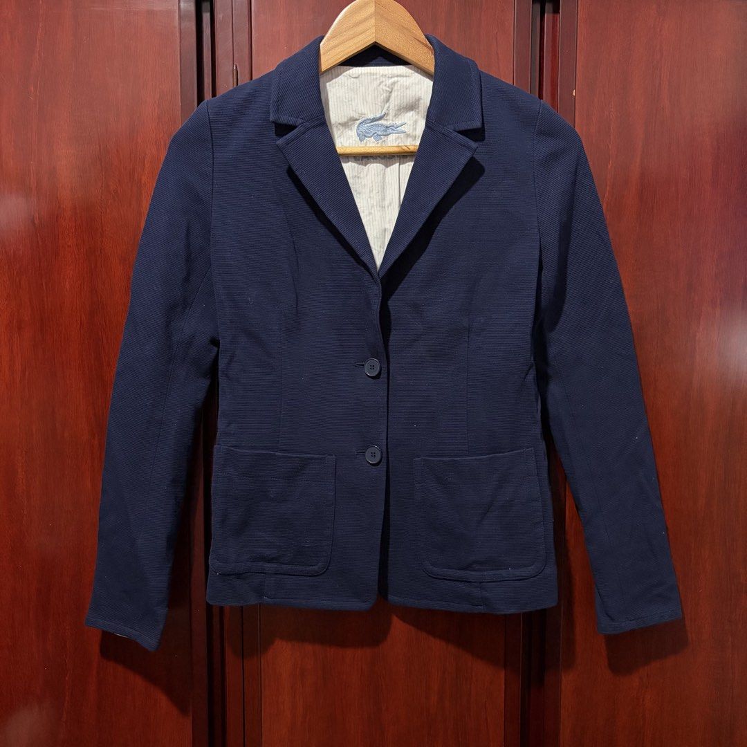 Lacoste Navy Coat Jacket (Category: Coats, Jackets and Outerwear) located in Bulacan. Submitted by frugal.search (Listing ID 1463798118, Image 1). Description: Lacoste Navy Coat Jacket Size Small Excellent condition No issue 600 pesos + shipping fee Loc: Malolos, Bulacan MOP: Gcash MOD: Jnt & Lalamove.