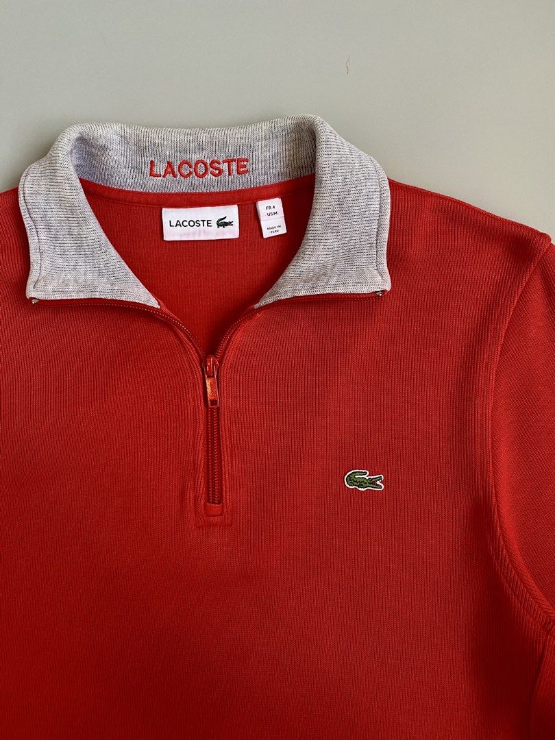 LACOSTE Quarter Zip Jacket 💎 (Category: Coats, Jackets and Outerwear) located in Cavite. Submitted by awuuu27 (Listing ID 1463746362, Image 2). Description: LACOSTE Quarter Zip Jacket 💎 DIMES: Width-19.5/Length-26.5 (M) CONDITION: 9.5/10 COLOR RATE: 9.5/10 ISSUE: minimal sign of usage sa ribbings, light yellow stain sa inner collar(unnoticeable) .