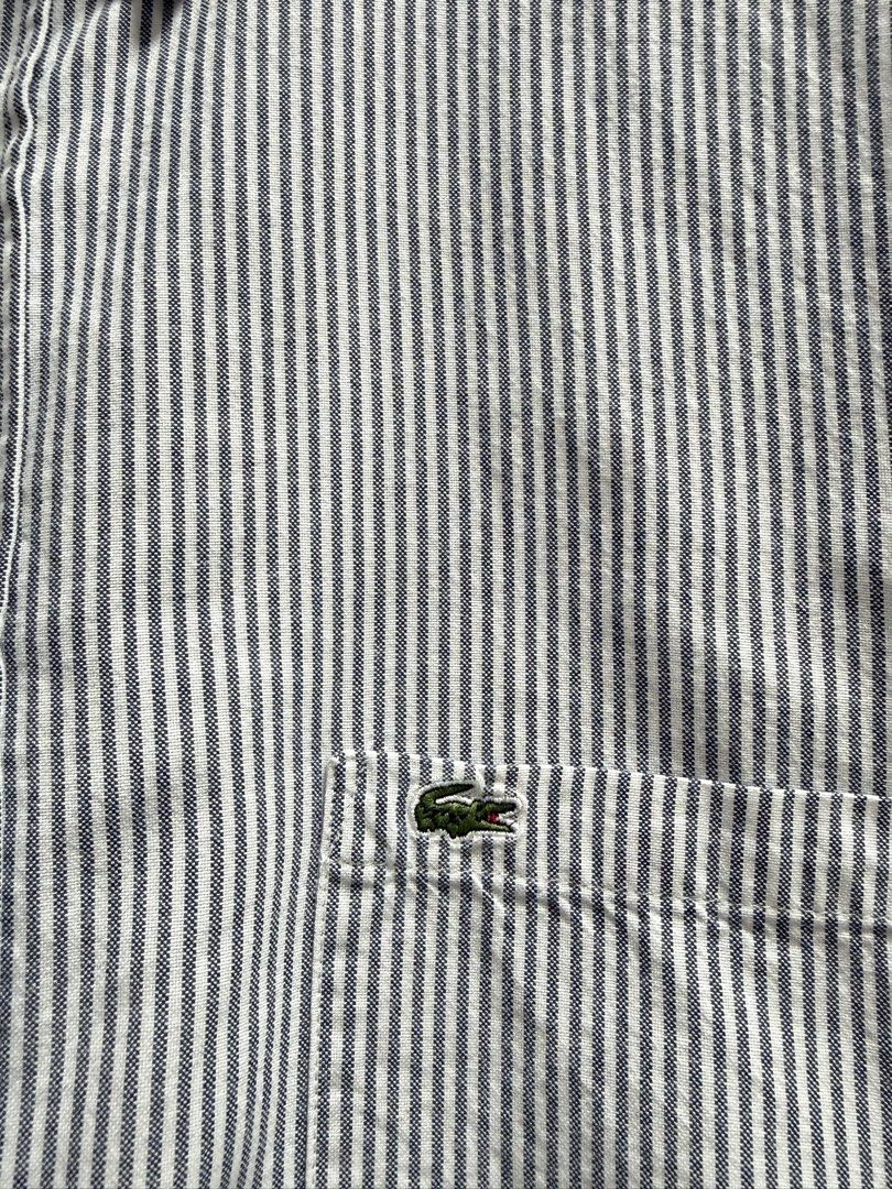 Lacoste Striped Buttondown Longsleeve (Category: Formal Shirts) located in Imus. Submitted by rckrmns (Listing ID 1463790559, Image 3). Description: Lacoste Striped Buttondown Longsleeve Size 44 fits XL W- 25 L- 30 Good as new no issues .