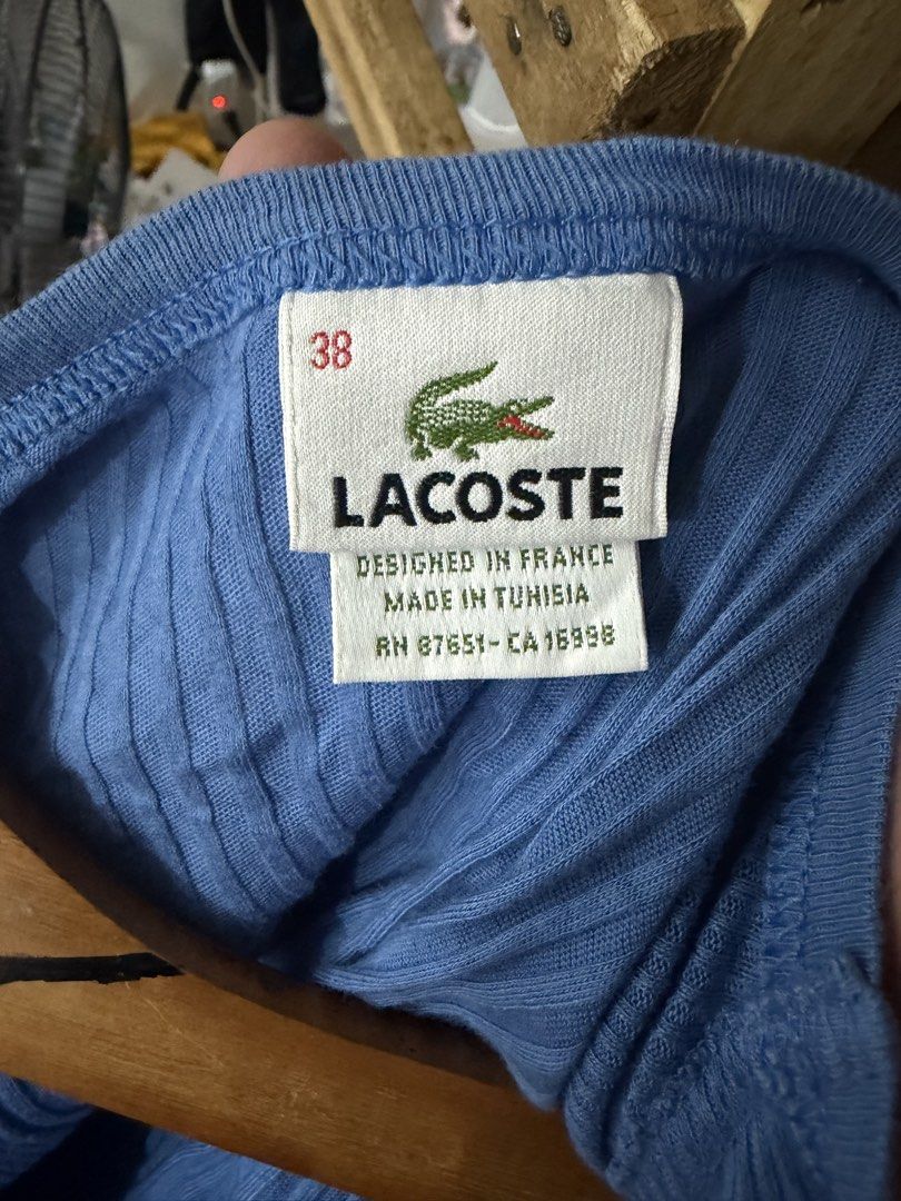 LACOSTE TOP (Category: Blouses) located in Subic. Submitted by johnarvin194250 (Listing ID 1463908021, Image 3). Description: size 38 medium 16 width 24 length.