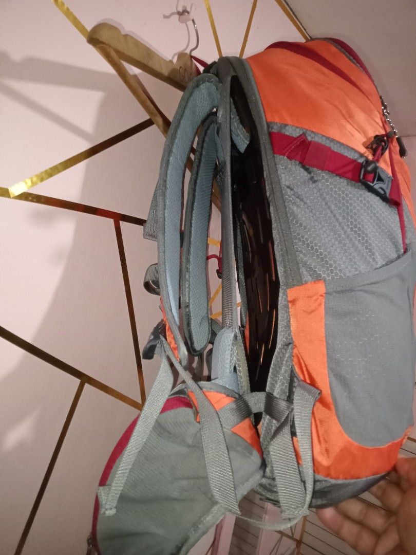 Lafuma Orange Grey Hiking Backpack (Category: Backpacks) located in General Santos City (Dadiangas). Submitted by loloikoh63127 (Listing ID 1463831827, Image 3). Description: - Orange and grey Lafuma backpack - Perfect for hiking or day trips - Multiple pockets for organization - Adjustable straps for a comfortable fit - Padded back and hip belt for support - Ready for your next adventure!.