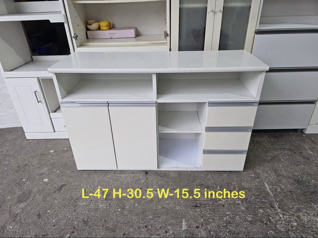 Lateral Organizer (Category: Shelves, Cabinets & Racks) located in Quezon City. Submitted by ledamadel (Listing ID 1463805329, Image 1). Description: Lateral Organizer ✔L-47 H-30.5 W-15.5 inches 📏 ✔2 Doors,3 Shelfs & 3 Drawers🗄 ✔Laminated 🔖 ✔️Compress & Mdf Back! 💢 ✔Scratches As-is! 👌 Location: 40 Aplaya St Napocor Vill. Tandang Sora Quezon City. For inquiry please Pm us or Call. 09066885859 Please like our page thanks! 👇👇👇👇 Kmaoshop #ja