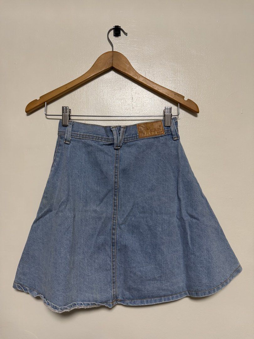 Light Wash A-Line Denim Skirt (Category: Skirts) located in Manila. Submitted by don_p (Listing ID 1463863660, Image 2). Description: XS TO S - Cute light wash denim skirt - A-line cut, flares out slightly - Classic five-pocket styling - Button and zip front closure - Versatile: pairs well with t-shirts or blouses.