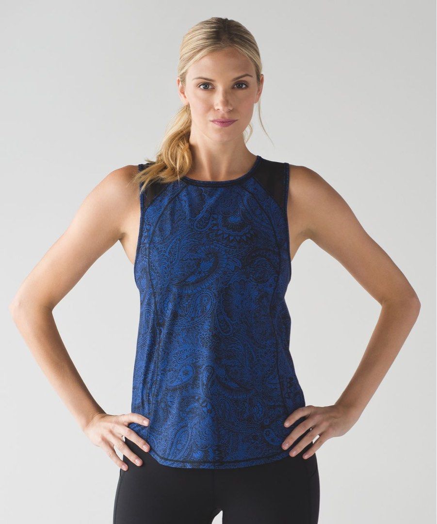 Lululemon - Sculpt Tank Top (Category: Activewear) located in Batangas. Submitted by wornwear.ph (Listing ID 1463907371, Image 1). Description: Lululemon - Sculpt Tank Top Antique Paisley (Rare) Lycra Fabric / Upf 50 Cut rip tag / Authentic Possible size 6-8 Width 17 inches Length 24” Excellent condition 780 only! .