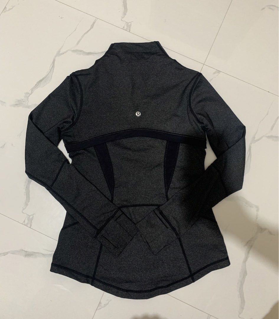Lululemon Athletica Grey Zip-Up Jacket (Category: Coats, Jackets and Outerwear) located in Bayombong. Submitted by birkensaddiction (Listing ID 1463781101, Image 2). Description: - Grey Lululemon jacket Dot 6 - Full zip closure with stand-up collar - Thumbholes on sleeves - Two zippered front pockets - Lululemon logo on the back - Ideal for workouts and casual wear.
