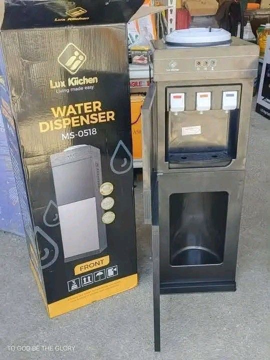 Lux Kitchen MS-0518 Water Dispenser (Category: Water Purifiers & Dispensers) located in Manila. Submitted by berdenmarl01688 (Listing ID 1463929952, Image 2). Description: - Lux Water Dispenser Model MS-0518 - Offers Hot, Cold, and Room Temperature water options - Features a convenient bottom storage compartment - Comes with its original packaging - Perfect for both home and office environments.