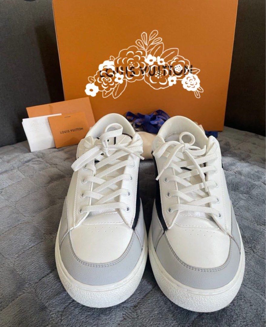 LV sneakers (Category: Sneakers) located in Manila. Submitted by annafinds (Listing ID 1463922927, Image 2). Description: A pair of Authentic L..V.. Charlie Line Sneakers in a white, gray, and black colorway. -Like new condition - Size 9.5 - Complete inclusions ₱44,800 Open for layaway. Disclaimer: We are not affiliated, associated, authorized, endorsed by or in any way officially connected with any other company or luxury brand. All copyrights a