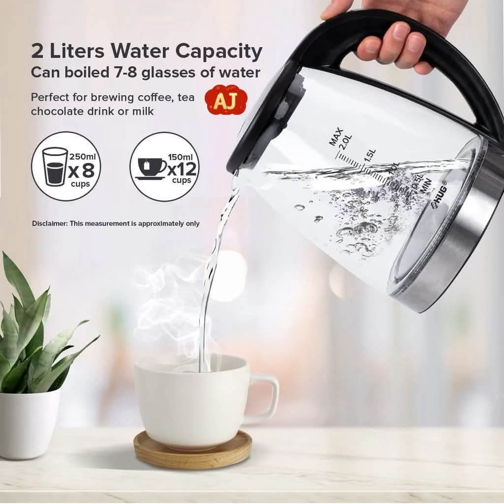 MAIMEITE Glass Blue Light Electric Kettle 2L (Category: Kettles & Airpots) located in Manila. Submitted by iliasjen3082126 (Listing ID 1463928537, Image 1). Description: - 2L Glass Electric Kettle with Blue Light - Boils 7-8 glasses of water quickly - Made with durable, heat-resistant high borosilicate glass - Features a 304 stainless steel base - Ideal for brewing coffee, tea, hot chocolate, and more Glass kettle 2L.