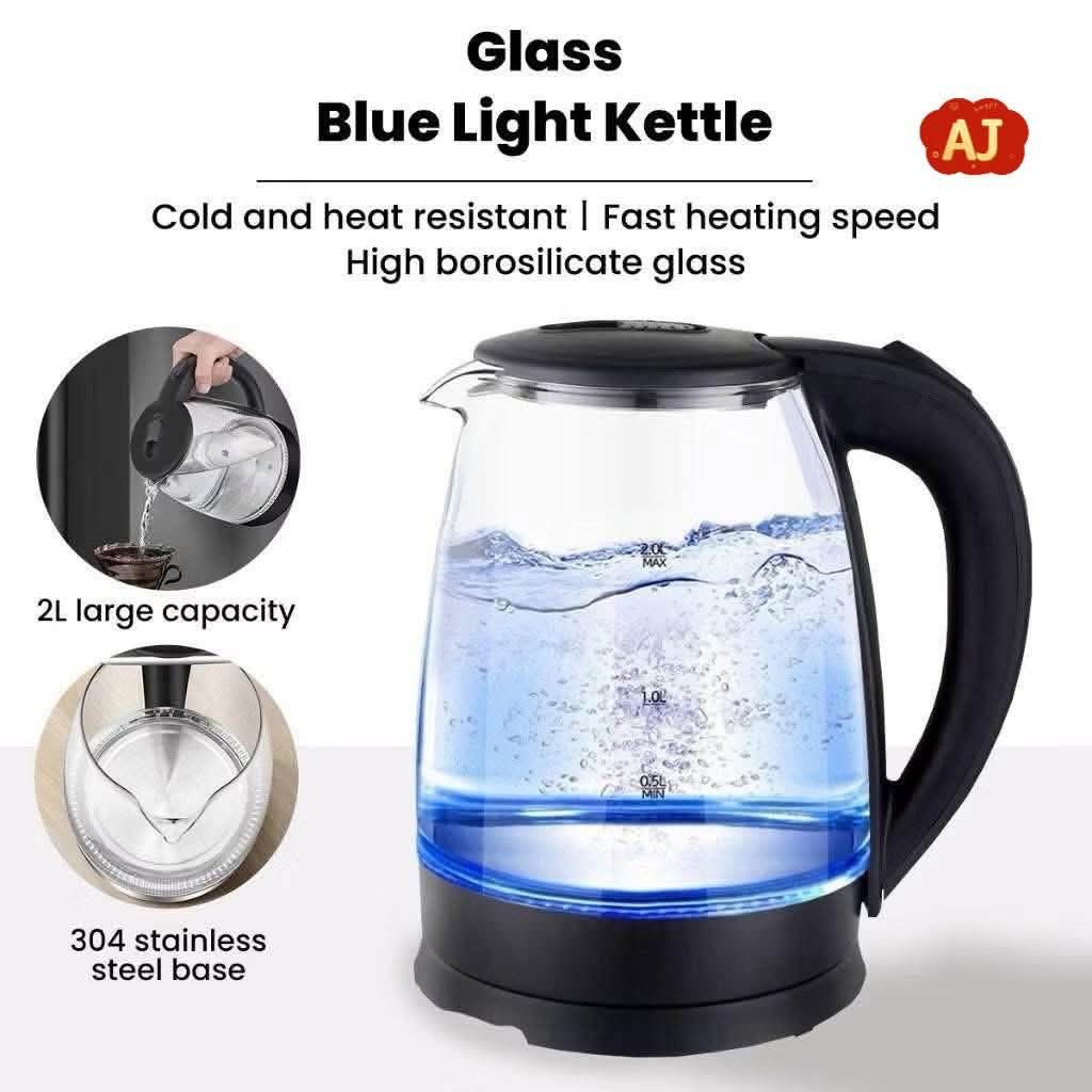 MAIMEITE Glass Blue Light Electric Kettle 2L (Category: Kettles & Airpots) located in Manila. Submitted by iliasjen3082126 (Listing ID 1463928537, Image 3). Description: - 2L Glass Electric Kettle with Blue Light - Boils 7-8 glasses of water quickly - Made with durable, heat-resistant high borosilicate glass - Features a 304 stainless steel base - Ideal for brewing coffee, tea, hot chocolate, and more Glass kettle 2L.